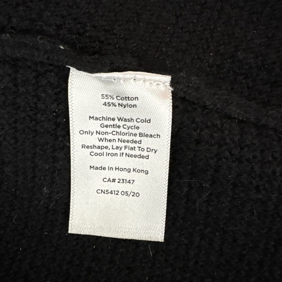 Talbots Textured Open-Front Cardigan Women’s Petite Medium Black Sweater - Picture 6 of 9